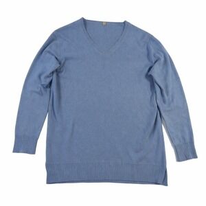 Maggie London Blue V-Neck Knit Sweater Women's Size M‎